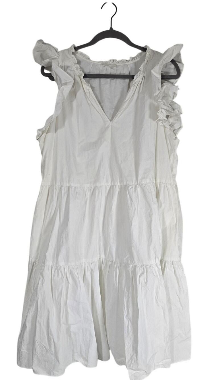 A Loves A White Tiered Dress Womens XL Ruffle Flutter Sleeve Cottagecore Boho